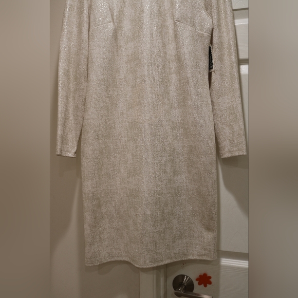 Womens Metallic Mini Sheath Dress - Picture 4 of 9